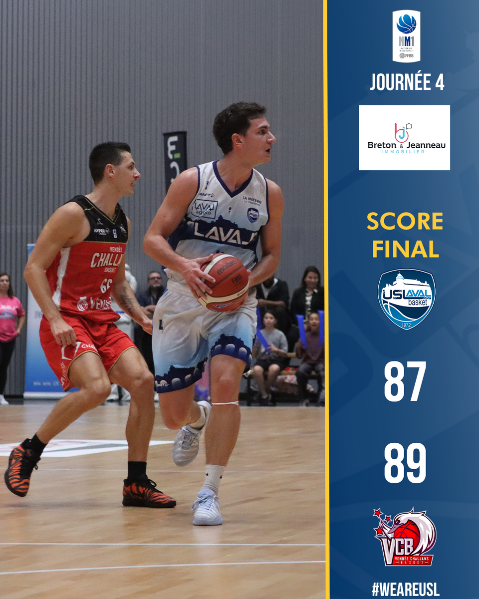 N1 (J04) : Défaite de nos Lavallois en prolongations face à Challans !