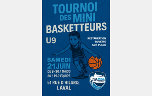Tournoi 3x3 U9 - samedi 21 juin