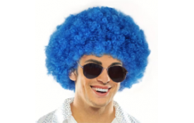 Perruque bleue supporter